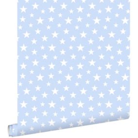 ESTAhome papier peint petites étoiles bleu clair - 53 cm x 10,05 m - 138729