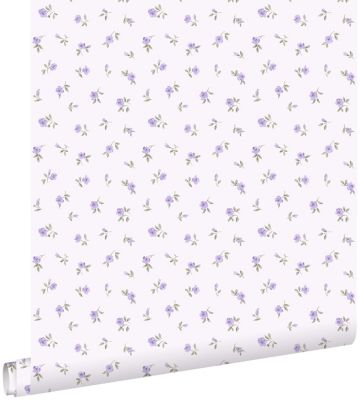 ESTAhome papier peint petits bouquets violet 53 cm x 10.05 m