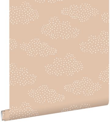 ESTAhome papier peint petits nuages terracotta claire 50 x 900 cm