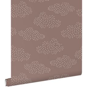 ESTAhome papier peint petits nuages vieux rose - 50 x 900 cm - 139979