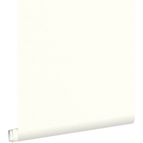 ESTAhome papier peint petits points blanc cassé et argent - 53 cm x 10,05 m - 137315