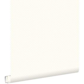 ESTAhome papier peint petits points blanc cassé et rose - 53 cm x 10,05 m - 137314