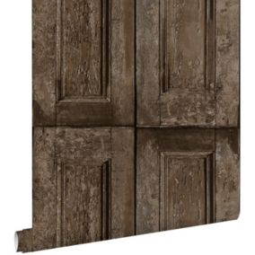 ESTAhome papier peint portes à panneaux brun foncé - 53 cm x 10,05 m - 138211