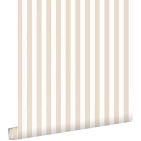 ESTAhome papier peint à rayures beige et blanc - 50 x 900 cm - 130949