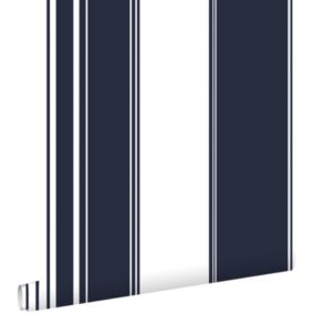 ESTAhome papier peint à rayures bleu marine - 53 cm x 10,05 m - 136417