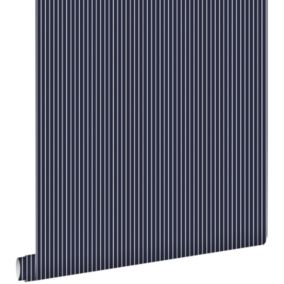 ESTAhome papier peint à rayures bleu marine - 53 cm x 10,05 m - 136445