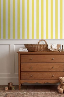 ESTAhome papier peint à rayures jaune et blanc 53 cm x 10.05 m