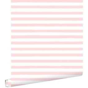 ESTAhome papier peint à rayures rose clair et blanc - 0,53 x 10,05 m - 138969