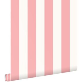 ESTAhome papier peint à rayures rose clair et blanc - 50 x 900 cm - 139906