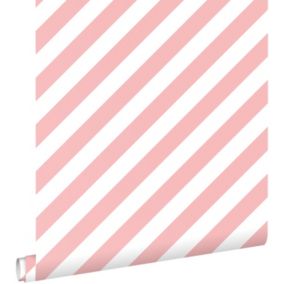 ESTAhome papier peint à rayures rose et blanc - 50 x 900 cm - 139953