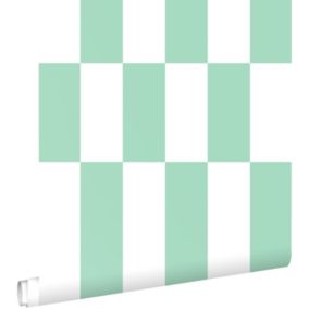 ESTAhome papier peint à rayures vert menthe et blanc - 50 x 900 cm - 130919