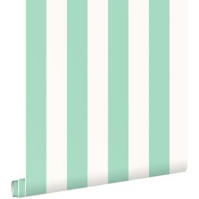 ESTAhome papier peint à rayures vert menthe et blanc - 50 x 900 cm - 139910