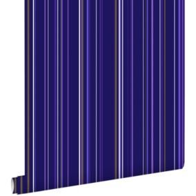 ESTAhome papier peint à rayures violet et marron - 53 cm x 10,05 m - 136804