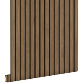 ESTAhome papier peint tasseaux de bois marron - 0.53 x 10.05 m - 139609