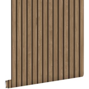 ESTAhome papier peint tasseaux de bois marron clair - 0.53 x 10.05 m - 139608