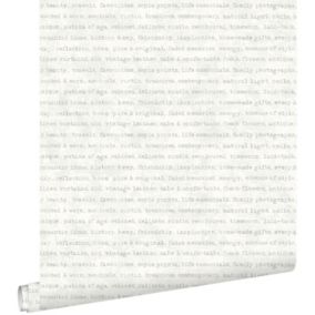 ESTAhome papier peint textes gris sur fond blanc chiné - 53 cm x 10,05 m - 148339