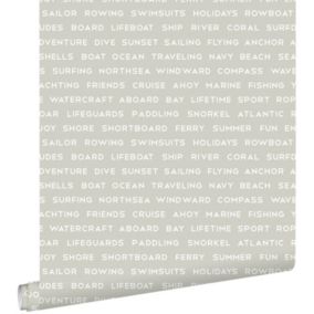 ESTAhome papier peint textes maritimes de plage cervine - 0,53 x 10,05 m - 138958