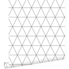 ESTAhome papier peint triangles graphiques blanc et noir - 0,53 x 10,05 m - 139148