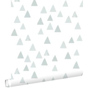 ESTAhome papier peint triangles graphiques bleu gris - 0,53 x 10,05 m - 139056