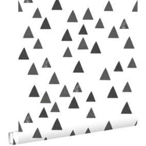 ESTAhome papier peint triangles graphiques noir et blanc - 0,53 x 10,05 m - 139057