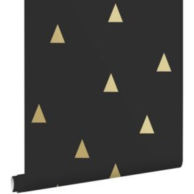 ESTAhome papier peint triangles graphiques noir et or - 0,53 x 10,05 m - 139123