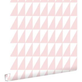 ESTAhome papier peint triangles graphiques rose clair - 0,53 x 10,05 m - 139076