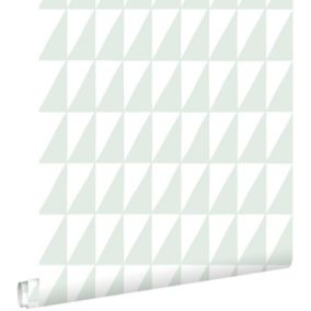 ESTAhome papier peint triangles graphiques vert menthe - 0,53 x 10,05 m - 139075