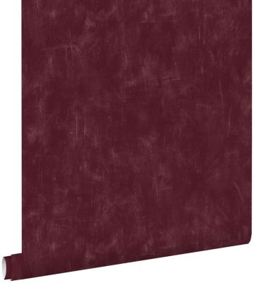 ESTAhome papier peint uni à effet pictural rouge bordeaux 53 cm x 10.05 m