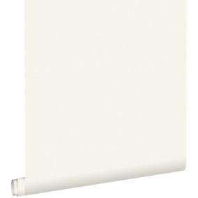 ESTAhome papier peint uni mat avec texture de lin blanc crème - 53 cm x 10,05 m - 127641