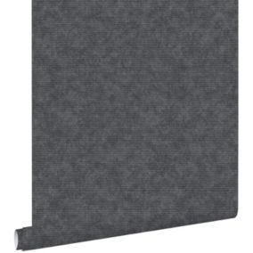 ESTAhome papier peint uni noir - 53 cm x 10,05 m - 148310