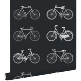 ESTAhome papier peint vélos noir et blanc - 53 cm x 10,05 m - 128503