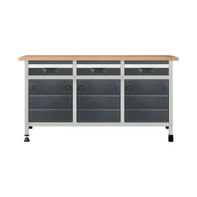 Etabli D Atelier Wolfcraft 161 Cm 3 Tiroirs 3 Portes Castorama