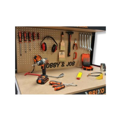 Etabli de garage avec tiroir Panneau perforé et étagère L120 xP60 x H150 cm Charge max 230 kg