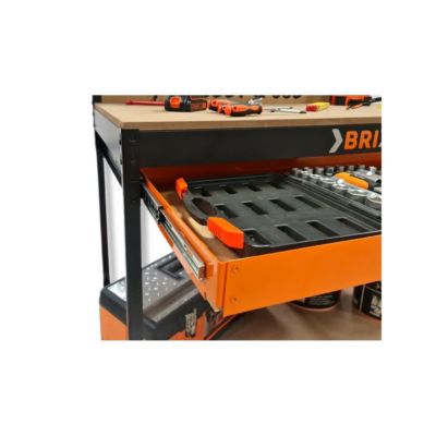 Etabli de garage avec tiroir Panneau perforé et étagère L120 xP60 x H150 cm Charge max 230 kg