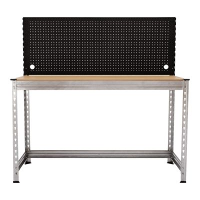 Établi de travail en acier galvanisé avec étagère l.150 x P.60 x H.150 cm charge maximale 300 kg