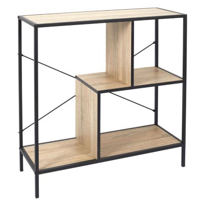 Etagère 3 niveaux design industriel Noir, L. 30 x l. 80 x H. 79.5 cm, EDISON