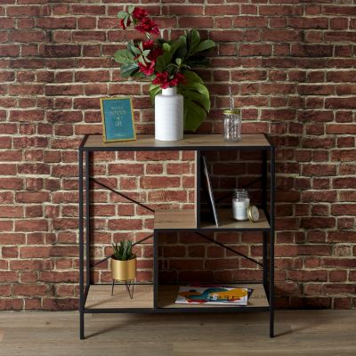 Etagère 3 niveaux design industriel Noir, L. 30 x l. 80 x H. 79.5 cm, EDISON
