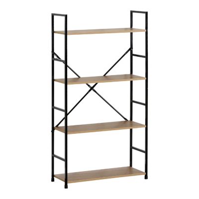 Etagère 4 rangements 112 cm bois et noir - TYDA