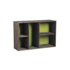 Etagère 5 niches en bois et zinc Vert