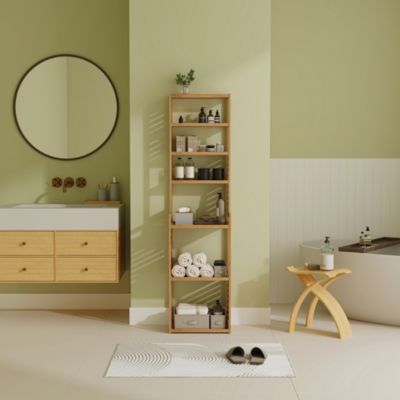Etagère à 7 niveaux Forssa pour salle de bain cusine salon 165 x 42 x 28 cm en.casa