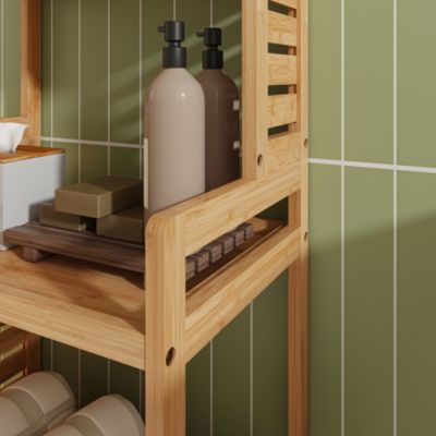 Etagère à 7 niveaux Forssa pour salle de bain cusine salon 165 x 42 x 28 cm en.casa