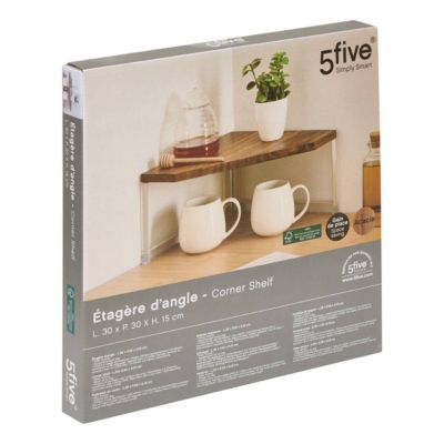 Etagère angle 1 niveau Acacia beige - 5five | Castorama