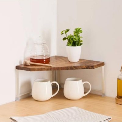 Etagère angle 1 niveau Acacia beige - 5five | Castorama