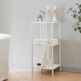 Etagère autoportante Kumlinge acier 80 x 35 x 35 cm blanc en.casa