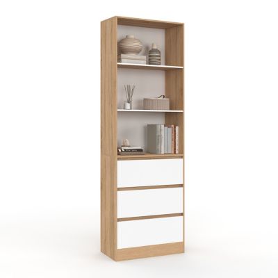 COSTWAY Bibliothèque en Forme de 'S' à 3 Niveaux, Etagère en