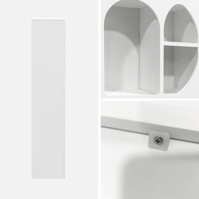 Etagère bibliothèque organique effet bois blanc plusieurs niches 8 compartiments