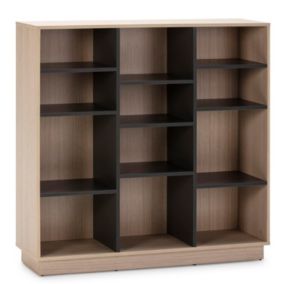 Etagère Bibliothèque Vigo 110x110 cm, couleur Chêne et Gris