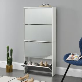 Etagère à Chaussures Vogar Miroir 134 x 63 x 17 cm Banc en.casa