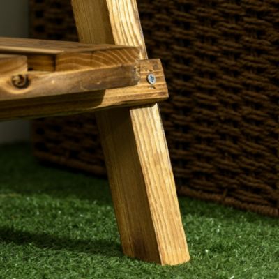 Etagère échelle à fleurs pliable 3 niveaux bois de sapin traité carbonisation