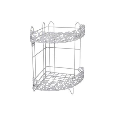 Etagère d'angle de douche 2 niveaux à  fixer AGADIR Blanc MSV